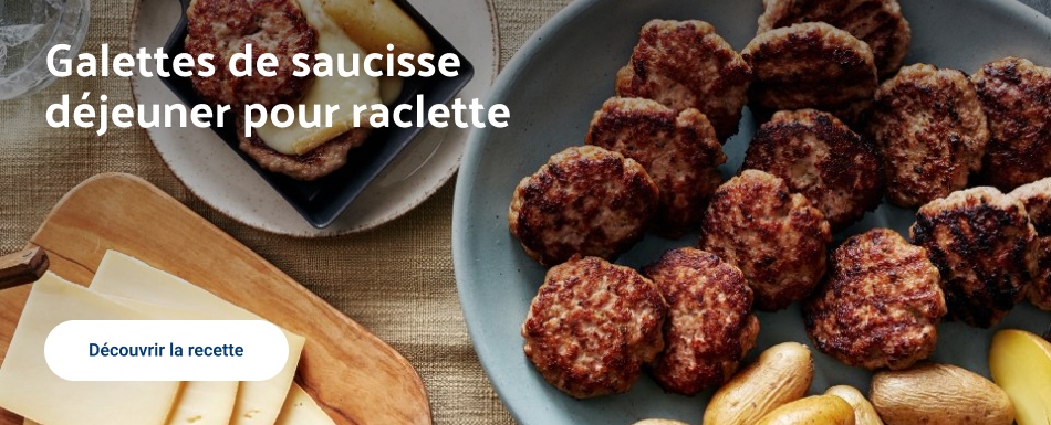 Galettes de saucisse déjeuner pour raclette