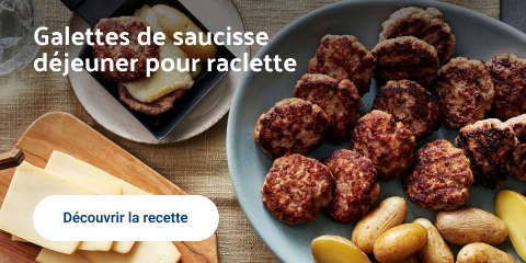 Galettes de saucisse déjeuner pour raclette