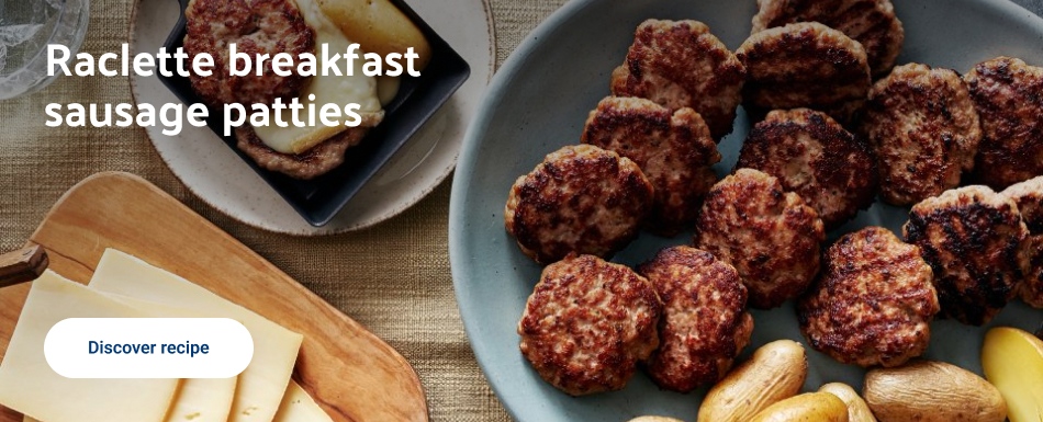 Raclette breakfast sausage patties