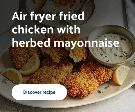 Air fryer fried chicken with herbed mayonnaise