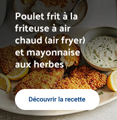 Poulet frit à la friteuse à air chaud (air fryer) et mayonnaise aux herbes